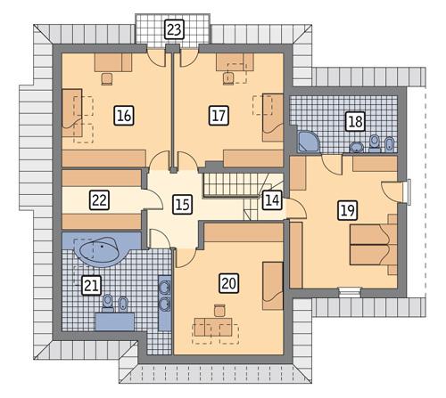 Rzut poddasza POW. 147,4 m²