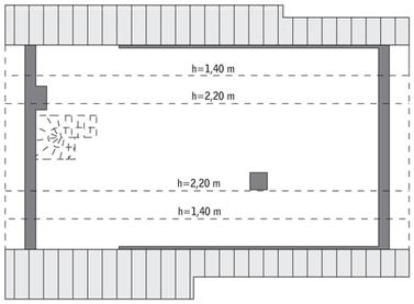 RZUT PODDASZA: do indywidualnej adaptacji (68,6 m2 powierzchni użytkowej)